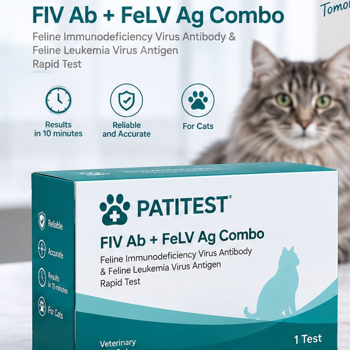 PATITEST Kedi FIV Antikor + FeLV Antijen Combo Testi