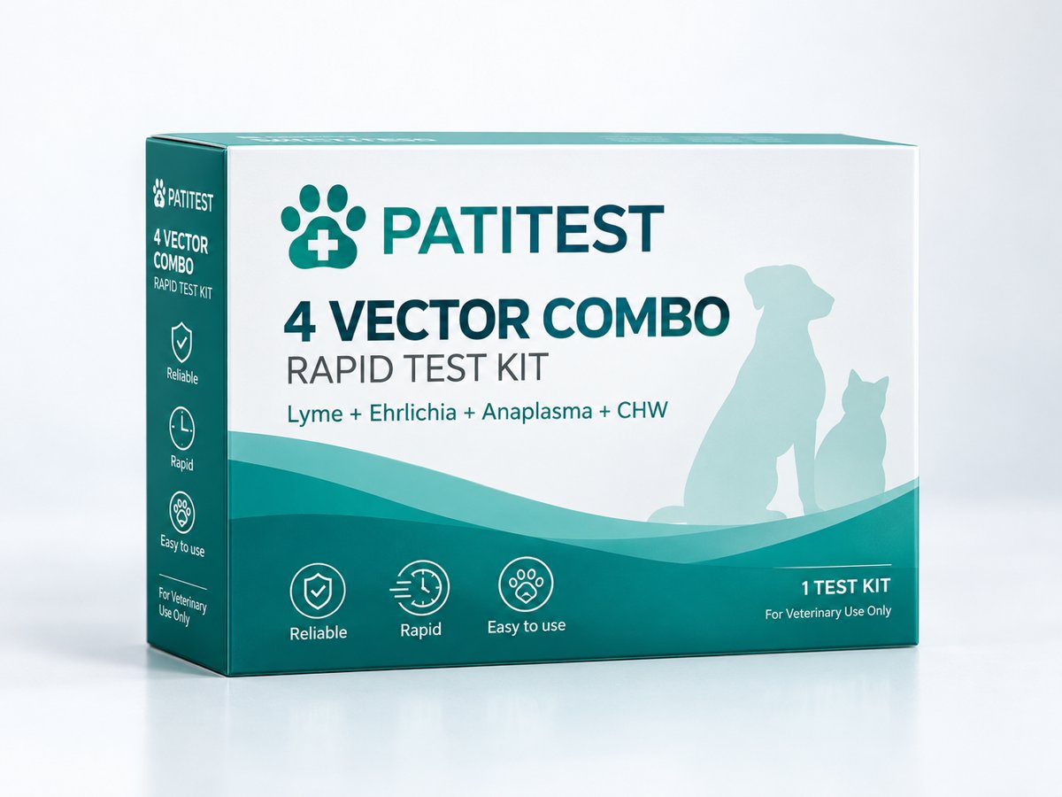 PATITEST Köpek 4'lü Vektör Combo (Lyme + Ehrlichia + Anaplasma + Kalp Kurdu)